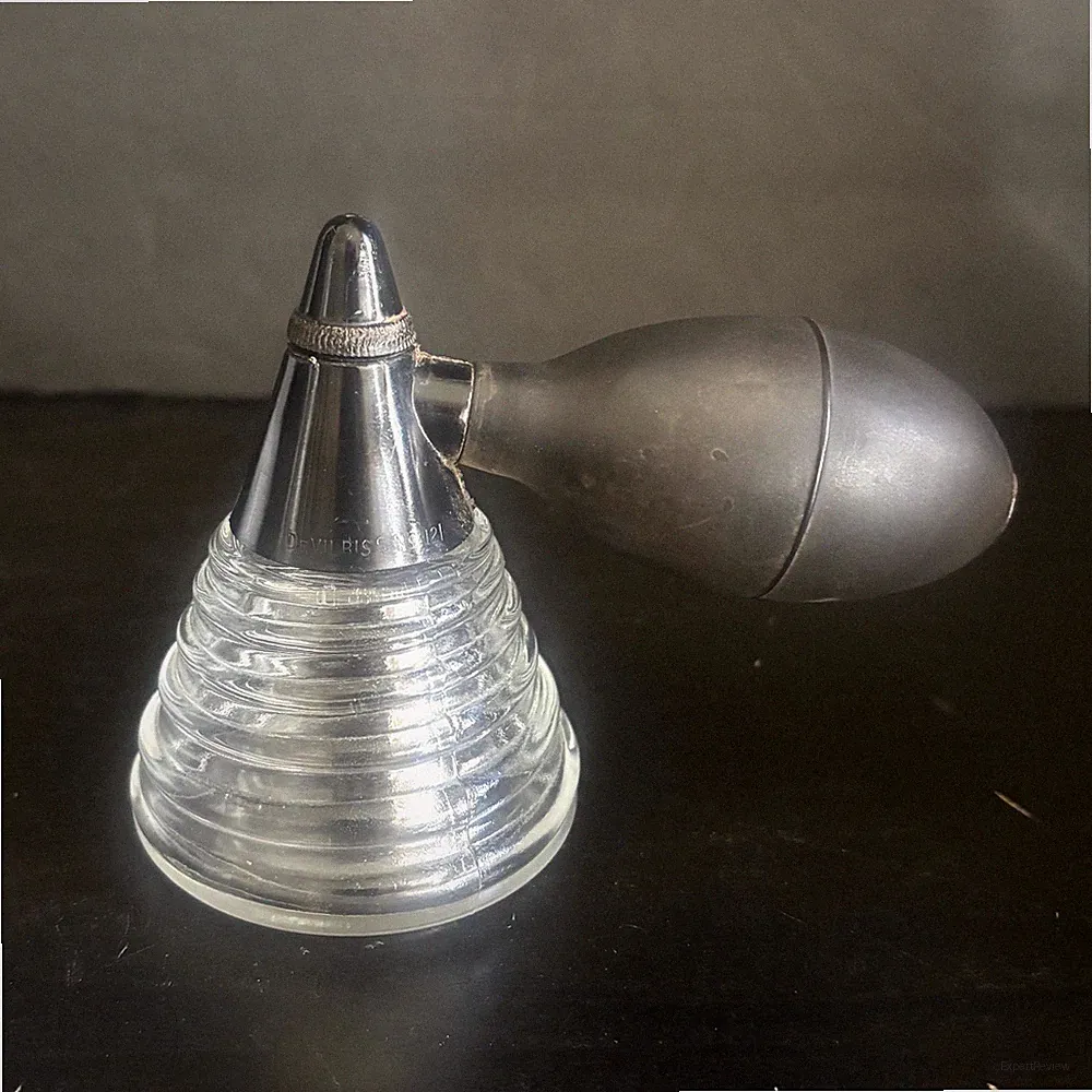 DeVilbiss Atomizer 121 Art Deco Glass Bottle Hair Perfume Lotions MCM