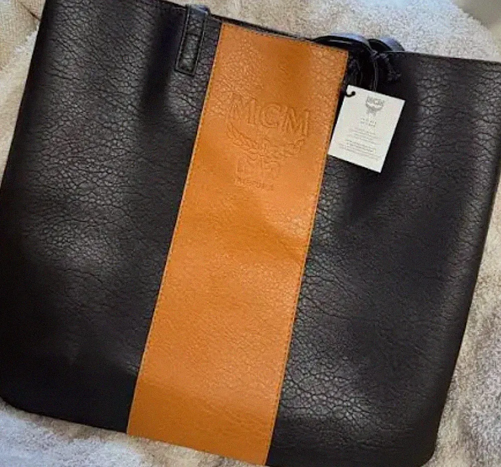 MCM-Parfums-Fragrance-Black and Tan Tote-AUTHENTIC-(NEW WITH TAGS)