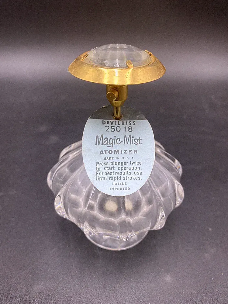 MCM Perfume Bottle DeVilbiss Magic Mist Atomizer With Paper Label W. Germany