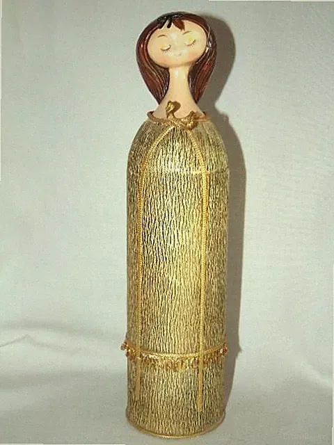 Mid-Century IRICE Japan Paper Mache Vanity Girl Hair Spray Perfume Bottle Cover