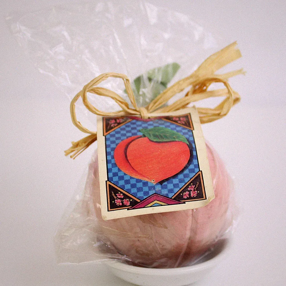 Olio Inc Hand Turned Wooden Peach Decor Fragrance Oil Aroma Fresh Peaches
