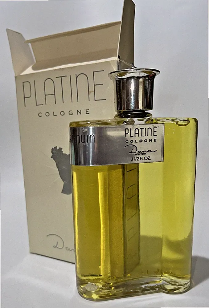 Platine Cologne Splash 3 1/2 oz By Dana Platinum Flakes NOS Open Box MCM