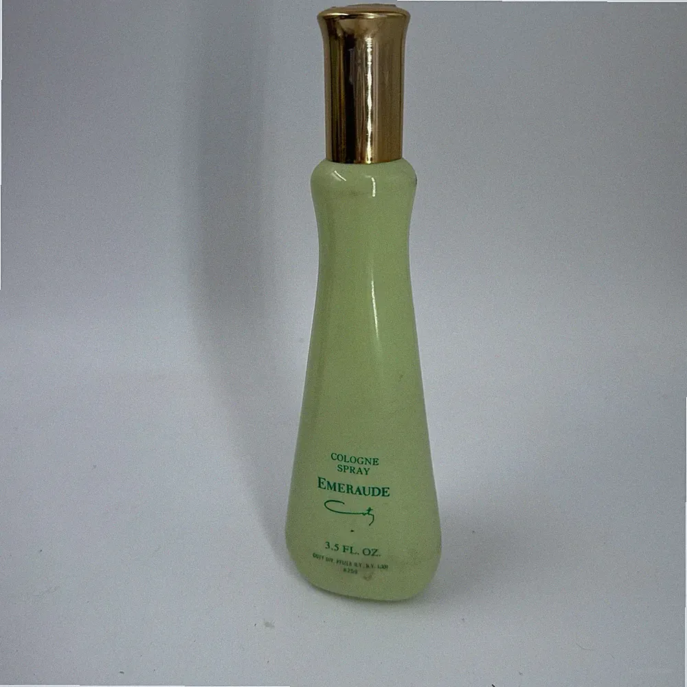 Vintage MCM Lime Green Bottle Emeraude Spray Mist Perfume 3.5 Fl Oz. by Coty